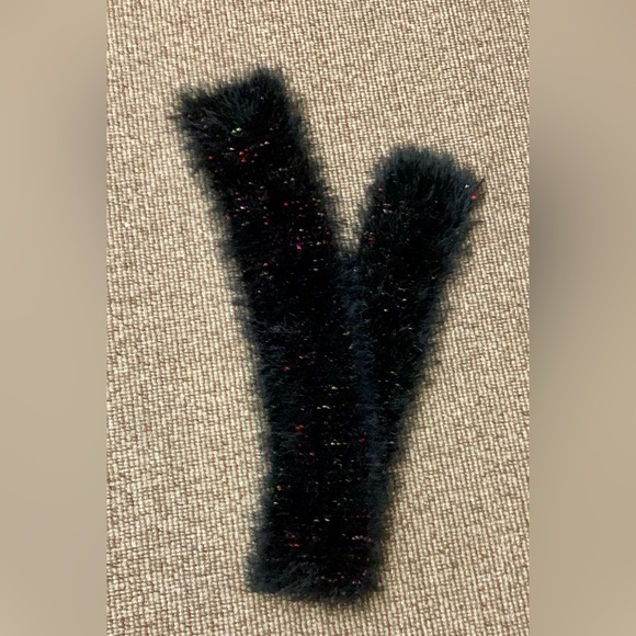 Vtg Black Fuzzy Colored Glitter Sparkly Boa Scarf Wrap - Picture 7 of 9